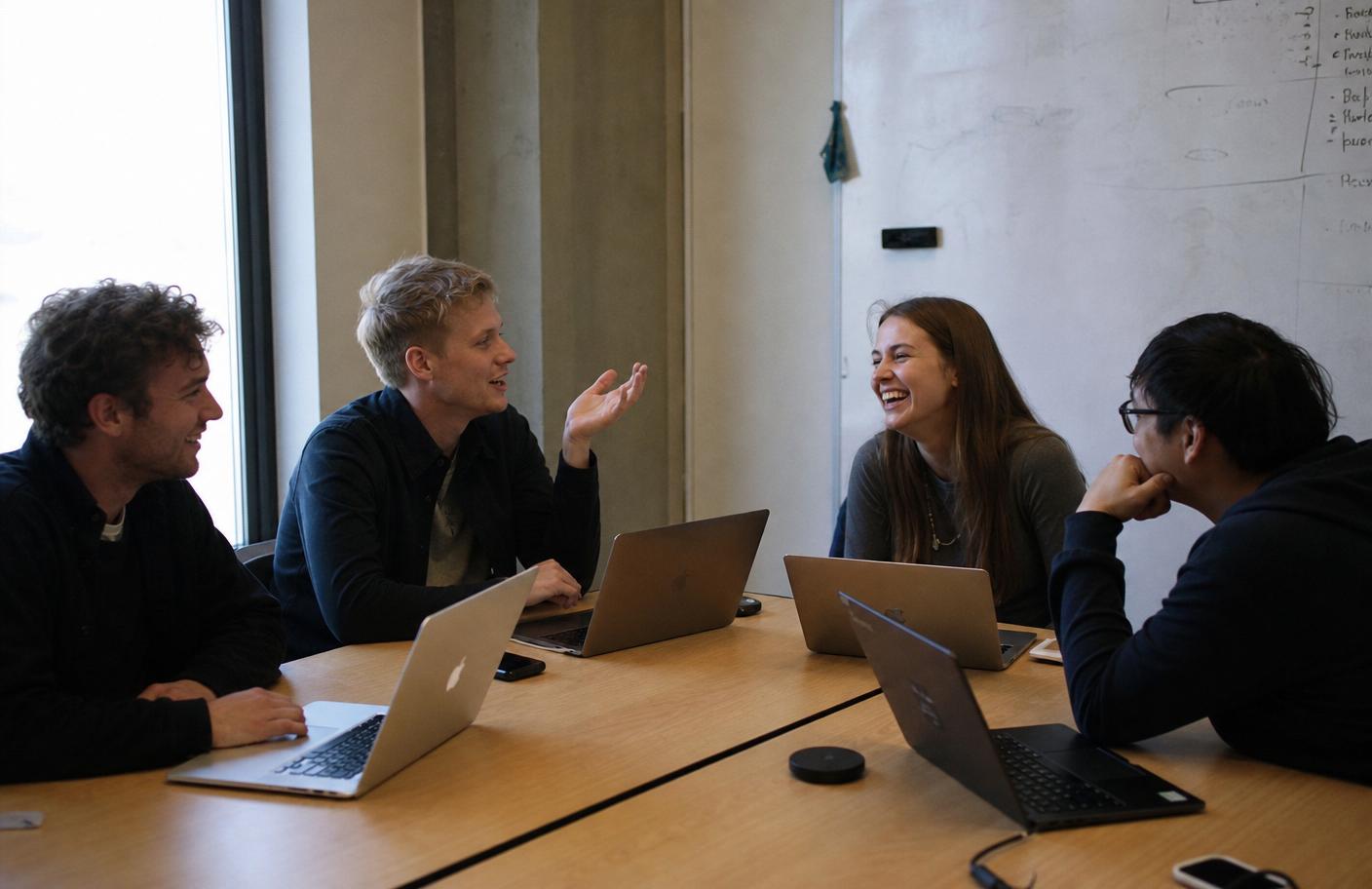 Business team collaborating in a modern office